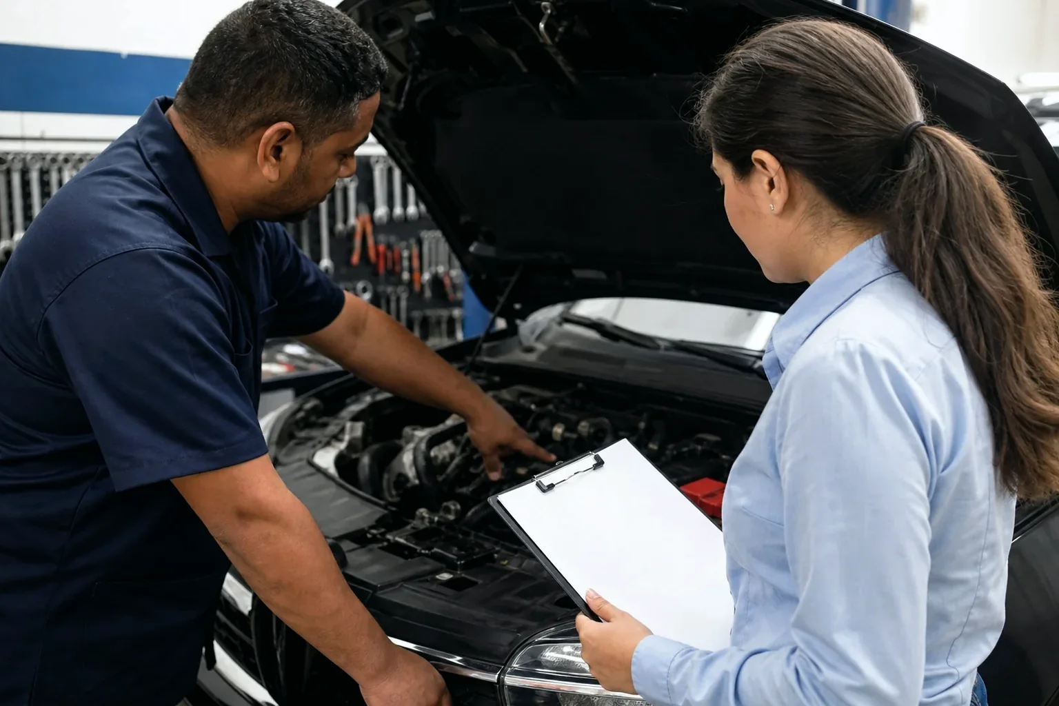 Profissional realiza cadastro de motor de veículo em Belford Roxo.